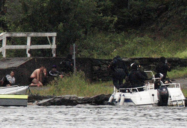 Special forces land on Utoya on 22 July. Police took Breivik back to the island yesterday