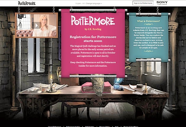 The Pottermore site, which goes public in October, is a sort of interactive York Notes for the Harry Potter books – an add-on rather
than a standalone