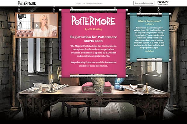 The Pottermore site, which goes public in October, is a sort of interactive York Notes for the Harry Potter books – an add-on rather
than a standalone