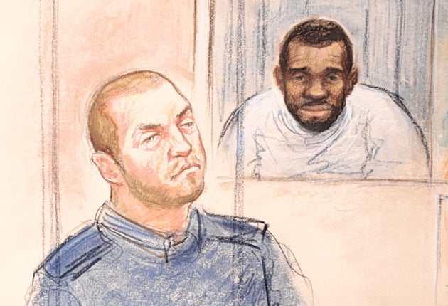 An artist's impression of Adam King, left, and Joshua Donald in court. The pair are due to appear again in December