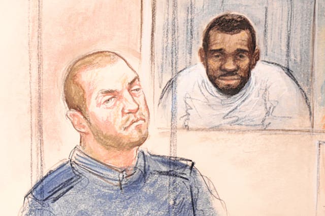 An artist's impression of Adam King, left, and Joshua Donald in court. The pair are due to appear again in December
