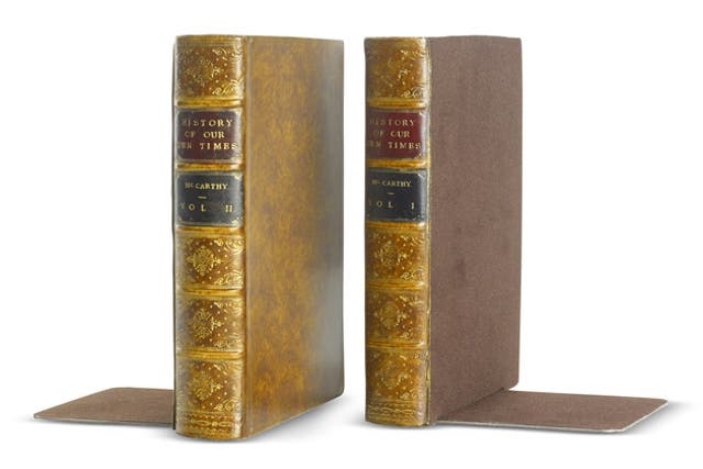 ASPINAL REPLICA:<br/> Handsome bookends for handsome books. The hand painted, leather-bound ends melt seamlessly into your library's shelves. Fine if you're into Russian masters, less good if you're a John Grisham fan.<br/> £55.30, selfridges.com