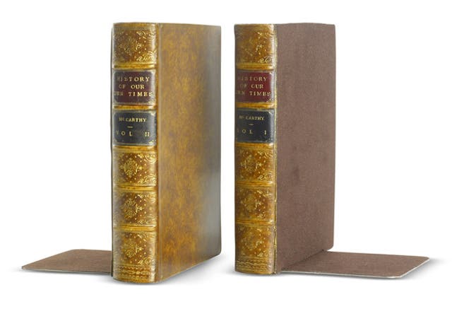 ASPINAL REPLICA:<br/> Handsome bookends for handsome books. The hand painted, leather-bound ends melt seamlessly into your library's shelves. Fine if you're into Russian masters, less good if you're a John Grisham fan.<br/> £55.30, selfridges.com