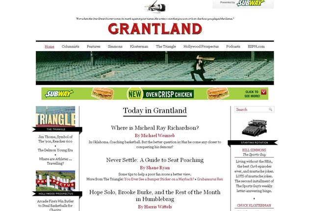 A new arena: Grantland.com
