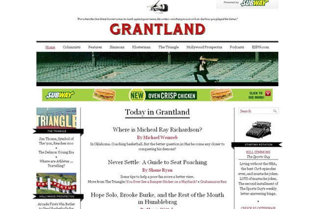 A new arena: Grantland.com