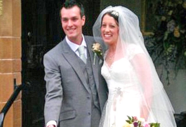Ian Redmond and Gemma Houghton on their wedding day