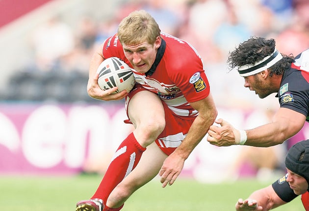 Sam Tomkins, the jewel in Wigan's crown, on the run against Harlequins