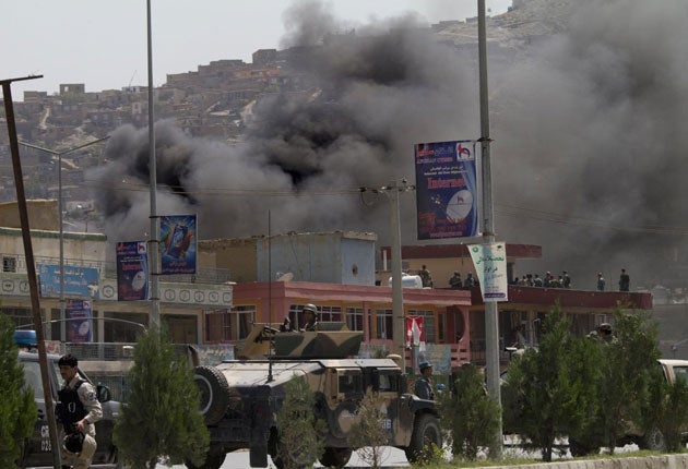 Smoke billows from The British Council building