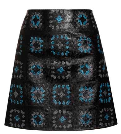 Pattern and print: leather skirt £990, Christopher Kane, Browns, www.brownsfashion.com