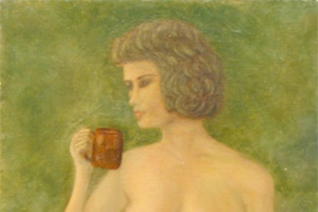 <b>Coffee Break (Woman with muffin)</b>
<p>By William Niewiarowski, February, 1978