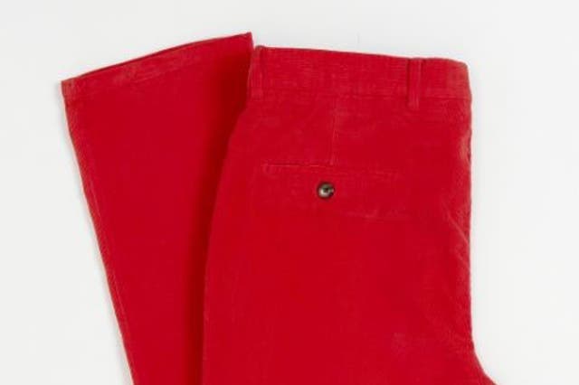 <p><b>Hentsch Man</b></p>
<p>If colour is your thing then a pair of red cords from Hentsch Man will be right up your street. A label that is going from strength to strength, while at the same time helping to re-establish colour into a man's wardrobe.</p>
<p><b>Where</b>: www.hentschman.com<br/>
<b>How much</b>: £135</p>