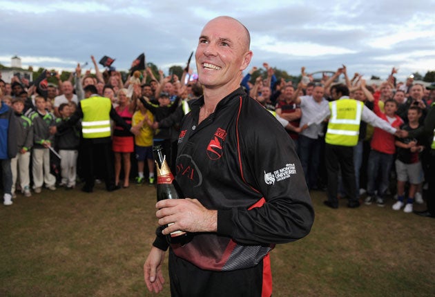 Our keeper Paul Nixon soaks up the applause after a staggering victory in the quarter-final