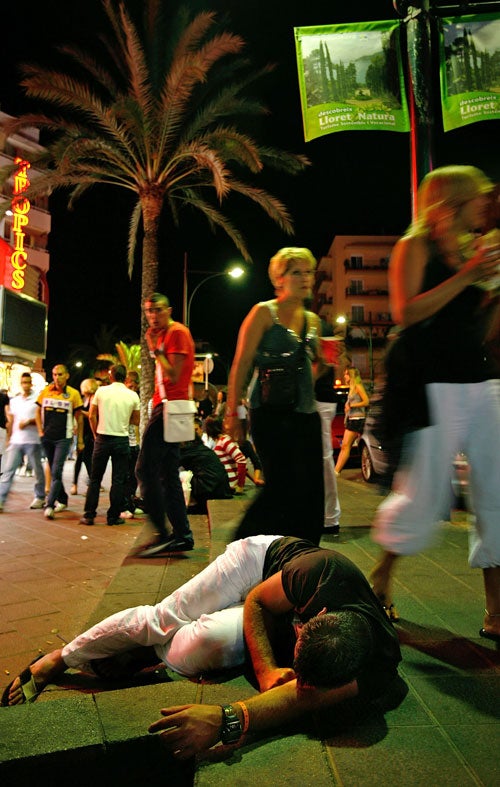 A night out in Lloret de Mar, where there was a riot earlier this month