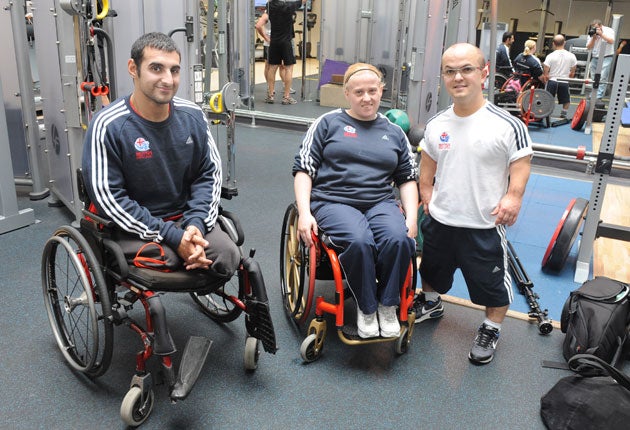 Ali Jawad (left) at the Bath camp with Natalie Blake and Adam Alderman
