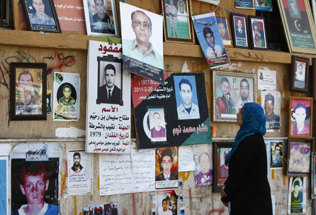 The Wall of Martyrs in Benghazi yesterday