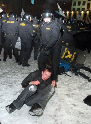 An opposition rally in Minsk in December last year