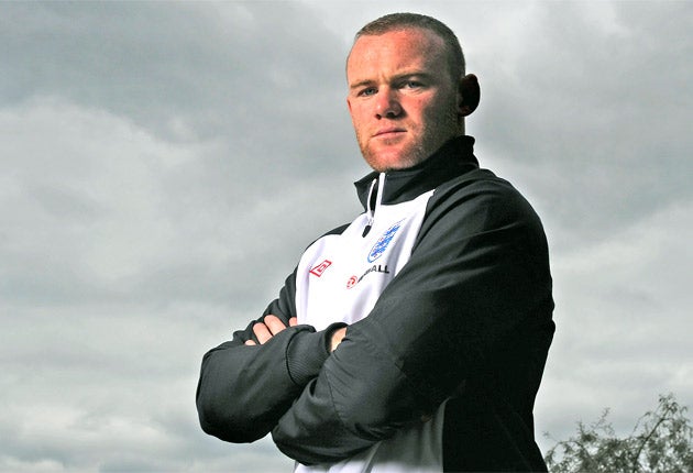 Wayne Rooney at London Colney on Tuesday