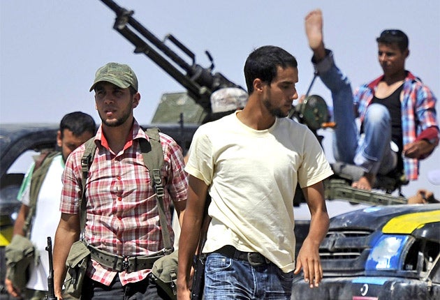 Rebels on the road from Misrata to Sirte