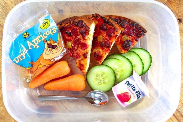 Cool for school: home-cooked pizza or pasta, vegetable pieces and fresh and dried fruit are tastier and more interesting alternatives to sandwiches and crisps
