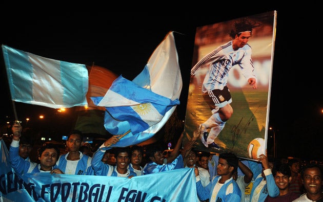 Indian football fans welcome Messi