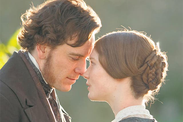 Mind the age gap: Michael Fassbender and Mia Wasikowska in the new Jane Eyre
