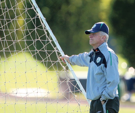 Ireland's manager, Giovanni Trapattoni, shows no sign of losing his passion for the game at the age of 72
