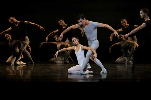 Voyage of discovery: Sophie Martin, in her second starring role of the night, with Erik Cavallari and the Scottish Ballet company in Kenneth MacMillan's Song of the Earth