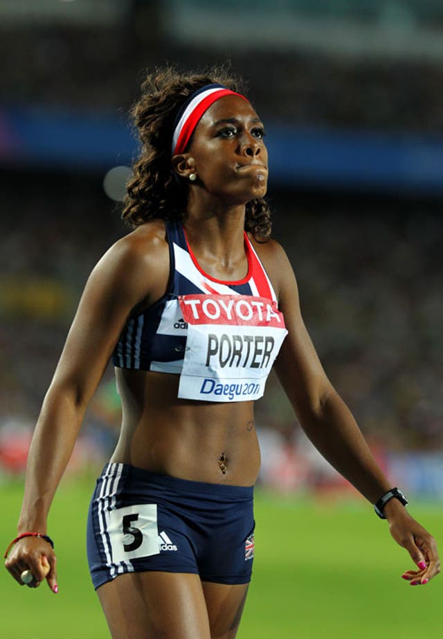 Tiffany Porter hit the final hurdle when in second place