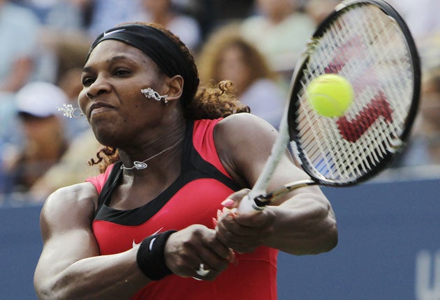 Serena Williams was in impressive form as she knocked world No 5 Victoria Azarenka out of the US Open
