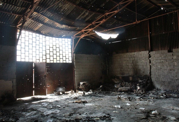 The warehouse where Gaddafi loyalists slaughtered their rebel victims