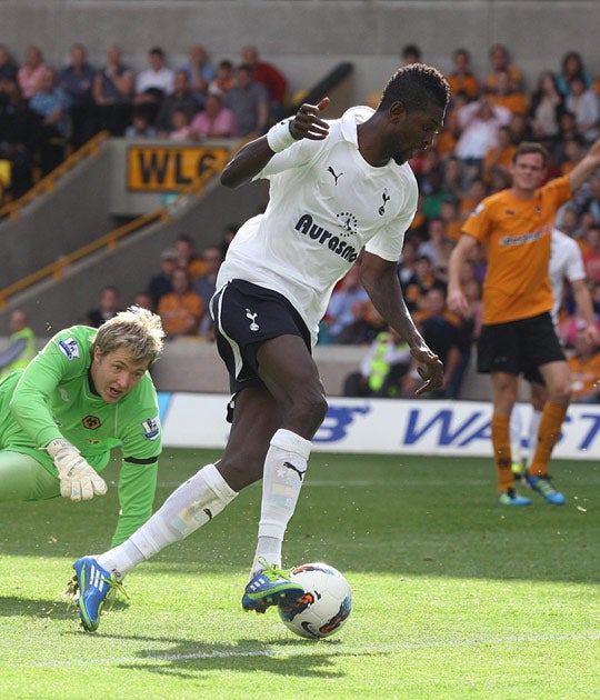 Adebayor opens his account for Tottenham