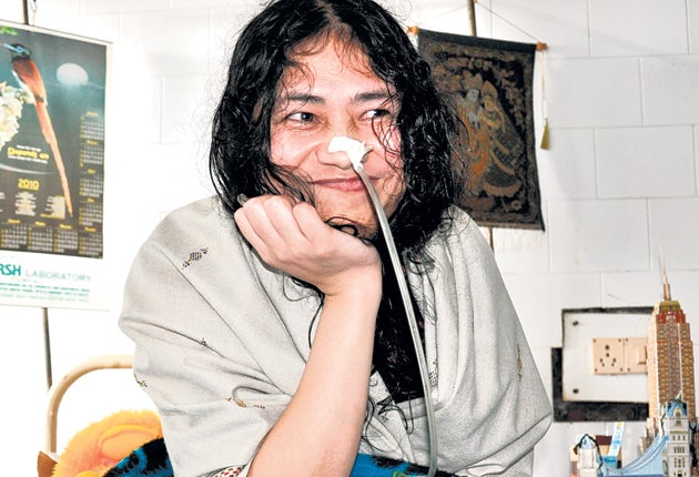 Irom Sharmila, who is on a decade-long hunger strike, is being force-fed through her nose