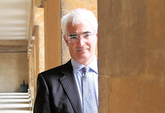 Former Chancellor Alistair Darling at the Woodstock Literary Festival yesterday