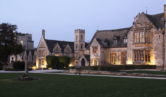 Handsome: The hotel is housed in a 15th-century manor house, replete with striking turrets, arches and a bell tower