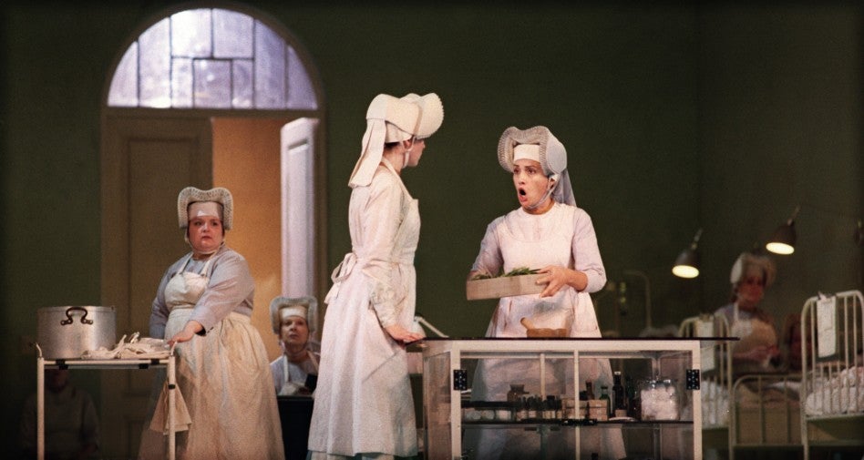 Ermonela Jaho (right) in the title role of Puccini's Suor Angelica, the second one-act opera of Il trittico