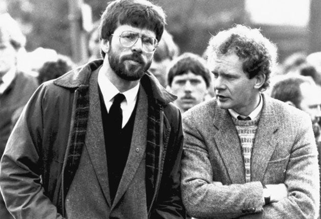 Martin McGuinness with Gerry Adams