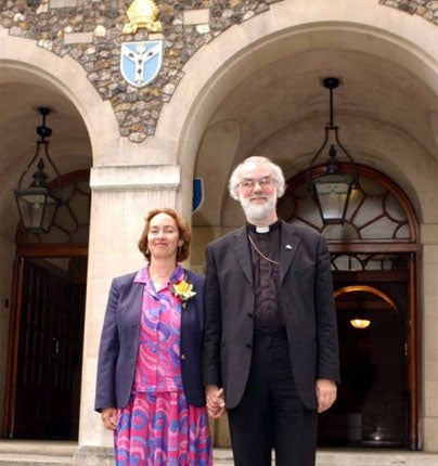 The Archbishop of Canterbury and his wife Jane whose sister Celia Paul had a child, Frank Paul, with Lucian Freud