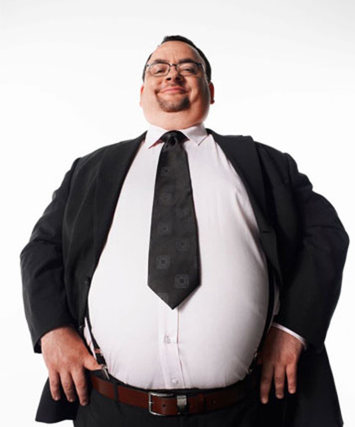 Толстый человек в костюме