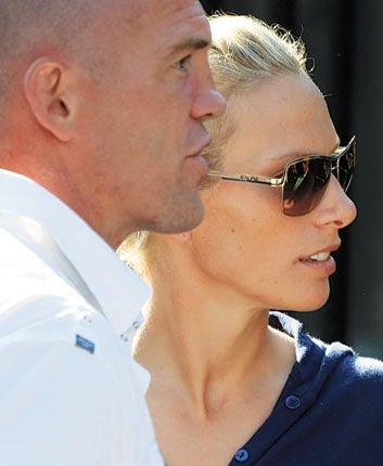 Zara Phillips met husband Mike Tindall