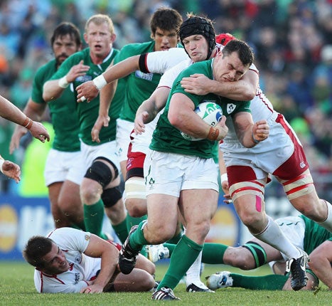 <b>IRELAND</b><br/> <b>Cian Healy: </b> Typically robust and dynamic with ball-in-hand, looked hungry in possession and appears to be high on confidence. 6