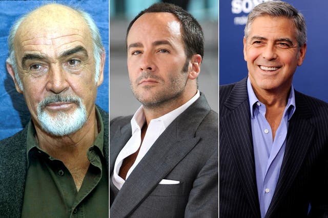Suave operators: (from left to right) Sean Connery, Tom Ford and George Clooney are all masters of the grown-up casual look