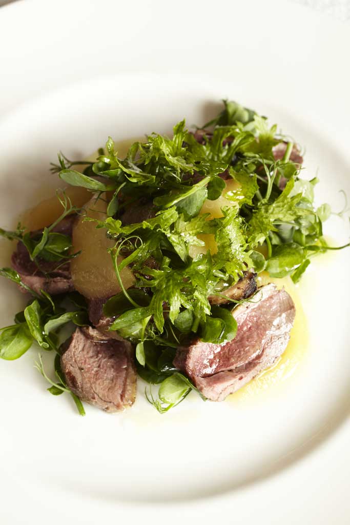 Wild duck and quince salad