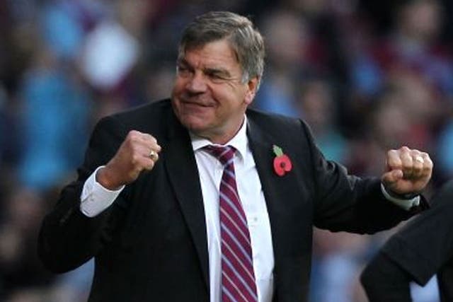 Sam Allardyce, the West Ham manager, is happy with the way his side are playing 
