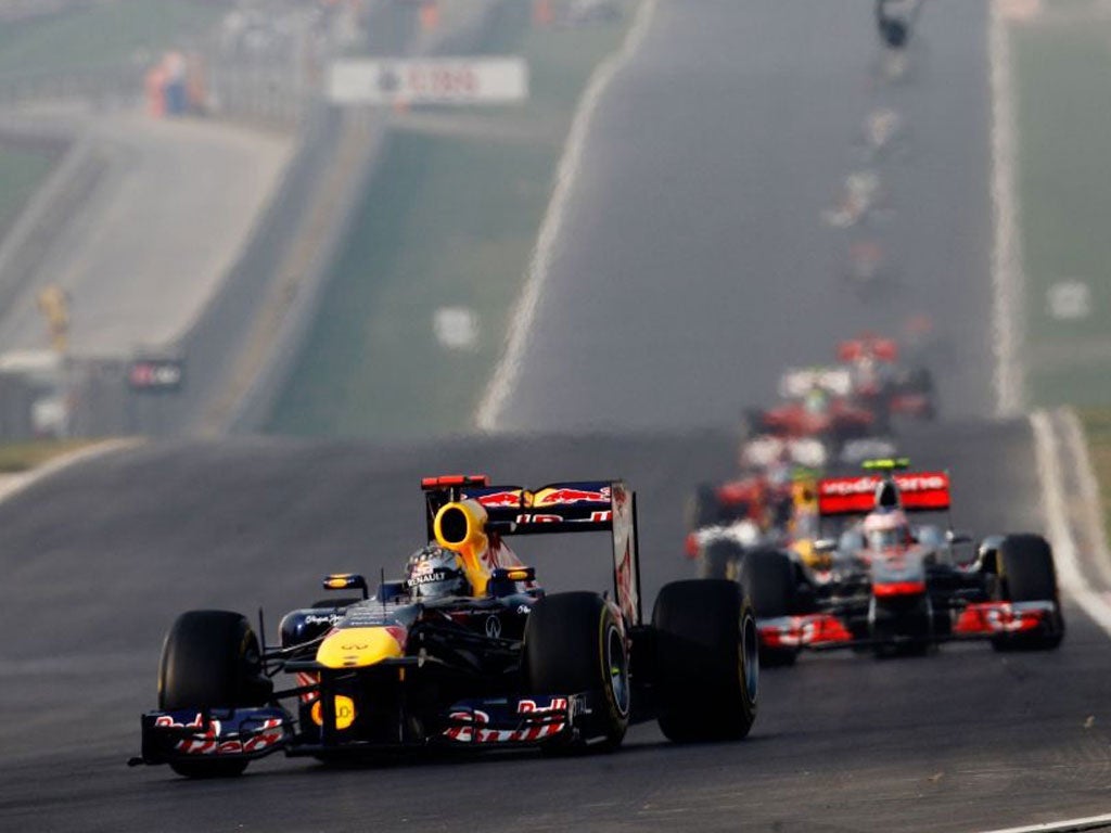 Red Bull's Sebastian Vettel on his way to victory yesterday
