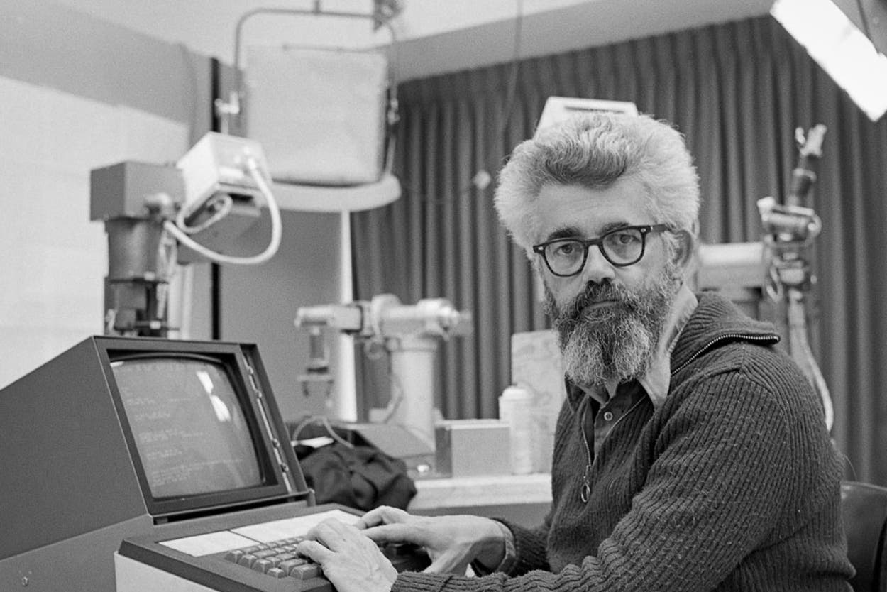 John mcCarthy at work in his artificial intelligence laboratory at Stanford