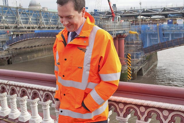 George Osborne, at the Thameslink project at Blackfriars station in
London yesterday, described the growth figures as 'positive'