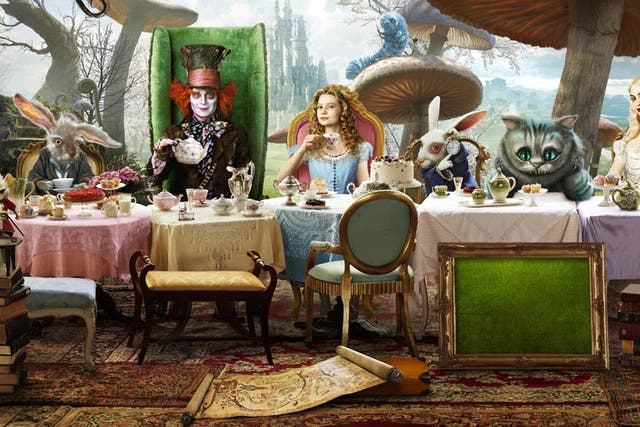 A scene from Tim Burton's recent film inspired by Lewis Carroll's famous tale