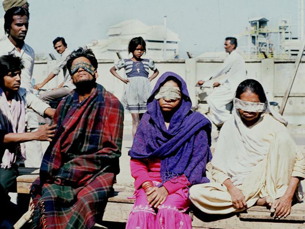 Victims of the gas leak at the Bhopal plant in 1984