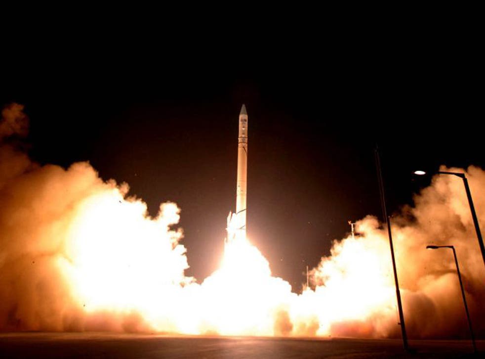 A rocket carrying a satellite used to keep track of Iran’s nuclear programmes is launched from the Palmachim airbase, near Tel Aviv
