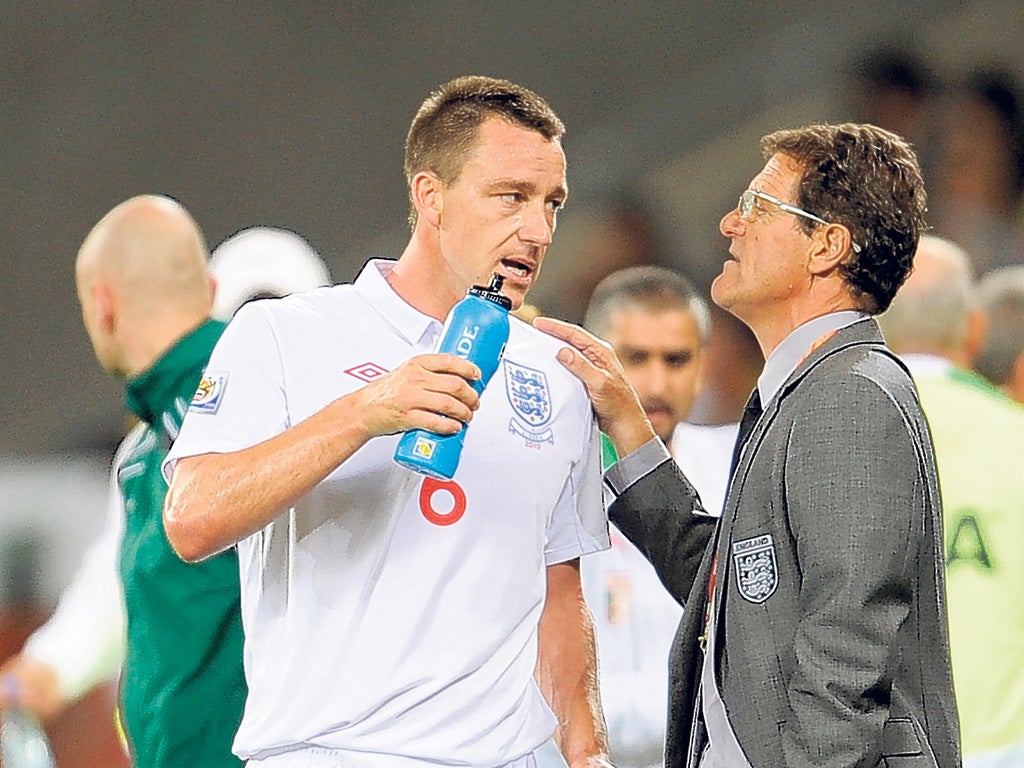 John Terry will be in the squad named by Fabio Capello on Sunday but still may not play